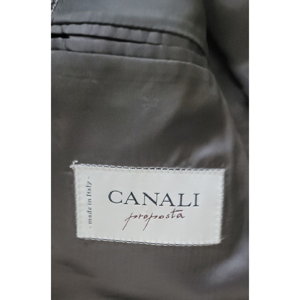 CANALI Men's Brown Check 100% Wool Sport Coat Blazer Jacket Sz 56R Made In Italy - Picture 5 of 9